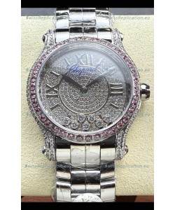 Chopard Happy Sport Super Clone Automatic Watch 36MM in Steel Casing Mossanites Dial