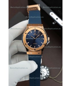 Hublot Super Clone Classic Fusion Titanium Rose Gold Blue Dial 42MM Watch