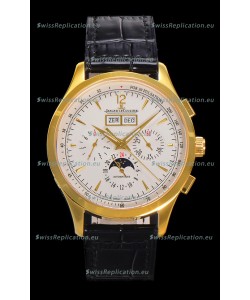 Jaeger LeCoultre Master Control Chronograph Calendar Yellow Gold Swiss Replica Watch 