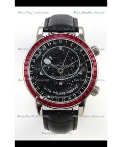 Patek Philippe Grand Complications 6102 Black Dial Red Diamonds Swiss Replica Watch 