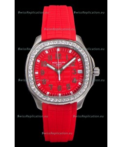 Patek Philippe Super Clone Aquanaut Stainless Steel Red Dial 38.5MM Watch 