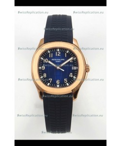 Patek Philippe Super Clone Aquanaut 5167 SC330 Movement 904L Rose Gold Blue Dial Watch 