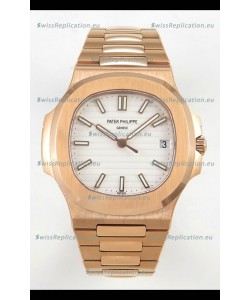 Patek Philippe Super Clone Nautilus 5711/1R-001 in Rose Gold White Dial