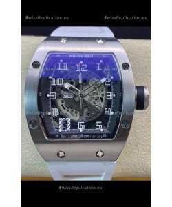 Richard Mille RM010 Stainless Steel Replica Watch in White Strap