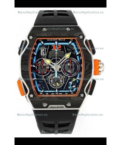 Richard Mille Super Clone RM65-01 Carbon Casing Replica Watch in Black Strap 