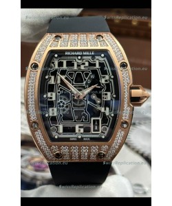 Richard Mille RM67-01 Rose Gold Mossanites Casing 1:1 Swiss Replica Watch