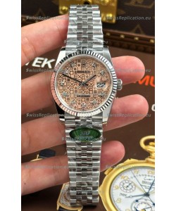 Rolex Datejust Super Clone Cal.3235 Pink Computer Dial Steel Casing Watch 36MM