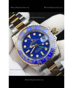 Rolex GMT Masters II 2 Tone Rose Gold Plating Japanese Replica Watch Blue Dial