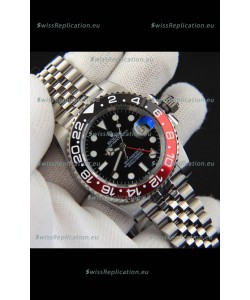 Rolex GMT Masters II Japanese Movement Replica Watch Steel Case Black Dial