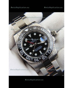 Rolex GMT Masters II Japanese Movement Replica Watch Steel Case Black Dial