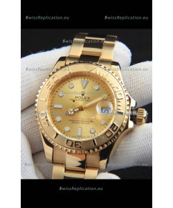 Rolex Yachtmaster Japanese Movement Watch in Gold Casing - Gold dial 37MM