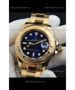 Rolex Yachtmaster Japanese Movement Watch in Gold Casing - Blue dial 37MM