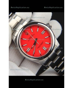 Rolex Oyster Perpetual Japanese Movement Replica Watch 41MM - Red Dial