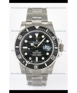 Rolex Submariner DiW Sandblasted Steel Casing Carbon Fiber Bezel Watch Black Dial