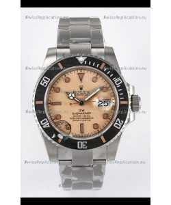 Rolex Submariner DiW Sandblasted Steel Casing Carbon Fiber Bezel Watch Beige Dial
