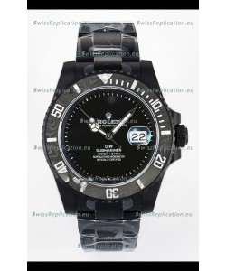 Rolex Submariner DiW DLC Coated Steel Casing Carbon Fiber Bezel Watch