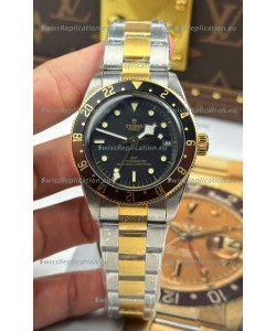 Tudor Black Bay Super Clone GMT Two Tone Black Dial Swiss Replica Watch 