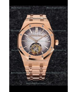 Audemars Piguet Royal Oak Flying Tourbillon 41mm in 904L Rose Gold with Grey Dial