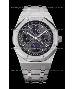 Audemars Piguet Royal Oak Perpetual Calendar Swiss Replica Steel Casing Watch in Grey Dial