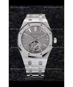 Audemars Piguet Royal Oak Tourbillon 41mm Blue Dial in 904L Casing - Sandblasted Smoked Grey Dial