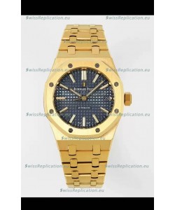 Audemars Piguet Royal Oak 37MM Blue Dial Yellow Gold Watch in 3120 Movement - 1:1 Mirror Replica