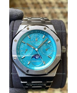 Audemars Piguet Royal Oak Perpetual Calendar Swiss Replica 904L Steel in Cyan Blue Dial