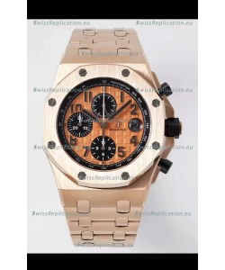 Audemars Piguet Royal Oak Offshore Champange Dial Chronograph 1:1 Mirror Replica Watch - Rose Gold 