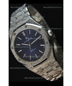 Audemars Piguet Royal Oak Frosted Self-Winding White Gold Blue Dial 1:1 Mirror Replica Watch 