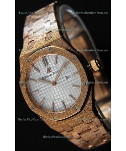 Audemars Piguet Royal Oak Frosted Rose Gold QUARTZ Watch White Dial 33MM - 1:1 Mirror Replica 