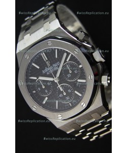 Audemars Piguet Royal Oak Chronograph Black Dial Steel Strap Swiss Replica Watch 