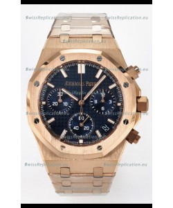 Audemars Piguet Royal Oak Super Clone - Black Dial Rose Gold Casing 41MM