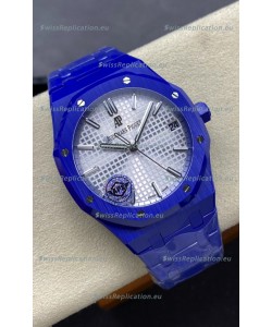 Audemars Piguet Royal Oak 15500 Blue Ceramic Casing Super Clone Replica Watch Steel Dial