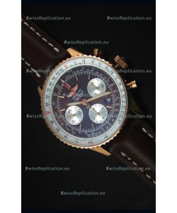 Breitling Navitimer 01 Brown Dial Rose Gold 1:1 Mirror Swiss Replica Watch