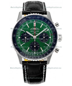 Breitling Navitimer B01 Chronograph 43 Green Dial - 904L Steel Casing 1:1 Mirror Swiss Replica
