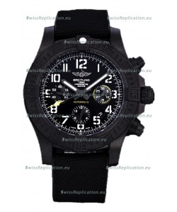 Breitling Avenger Hurricane Chronograph Black Dial Nylon Strap - DLC Coating Swiss Replica Watch