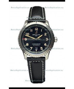 Breitling Navitimer Aviator 8 Automatic 41 Black Dial Brown Strap 1:1 Mirror Swiss Replica Watch 