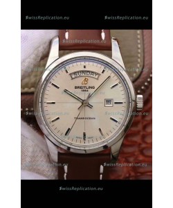 Breitling Transocean Day & Date Swiss Replica Watch in White Dial 1:1 Mirror Edition