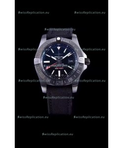 Breitling Avenger II BlackSteel GMT Swiss Replica Watch 1:1 Ultimate Swiss Replica Watch