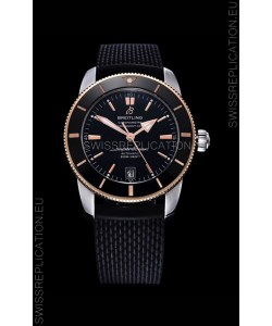 Breitling SuperOcean Heritage II 44MM Black Dial Two Tone 904L Rubber Strap 1:1 Mirror Replica