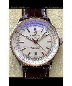 Breitling Navitimer 1 Automatic Swiss Replica Watch in White Dial Rose Gold Bezel