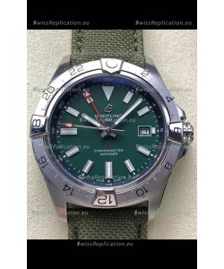 Breitling Avenger GMT Automatic 44 Swiss 1:1 Super Clone Replica Watch - Green Dial 