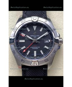 Breitling Avenger GMT Automatic 44 Swiss 1:1 Super Clone Replica Watch - Black Dial 