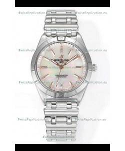 Breitling Chronomat 36MM Stainless Steel Casing 1:1 Mirror Replica Watch Pearl Dial