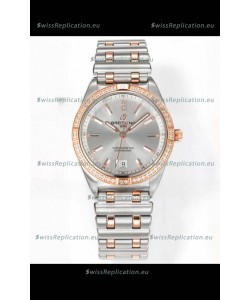 Breitling Chronomat 36MM 2 Tone Rose Gold Casing 1:1 Mirror Replica Watch Steel Dial