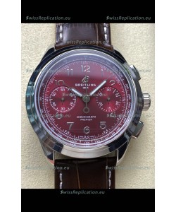 Breitling Premier B01 Chronograph 42 Edition Steel Casing Maroon Dial - 1:1 Mirror Replica Watch