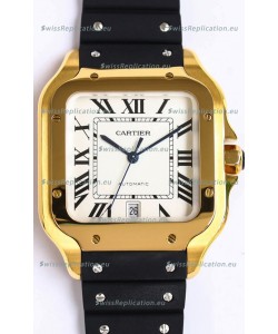 Santos De Cartier Yellow Gold Casing 1:1 Mirror Swiss Replica Watch 40MM