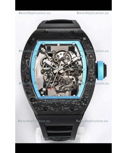 Richard Mille RM055 Black Carbon Casing 1:1 Mirror Replica Watch in Black Strap