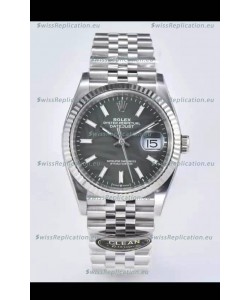 Rolex Datejust 126234 36MM Swiss Replica in 904L Steel in Grey Dial 1:1 Mirror Replica