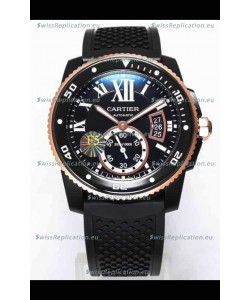 Calibre De Cartier Watch 42MM Blue Dial PVD Coated Case - 1:1 Mirror Replica Watch