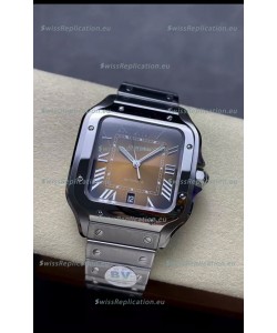 Cartier Santos De Cartier 904L Steel Brown Dial 1:1 Mirror Replica - 40MM Stainless Steel Watch